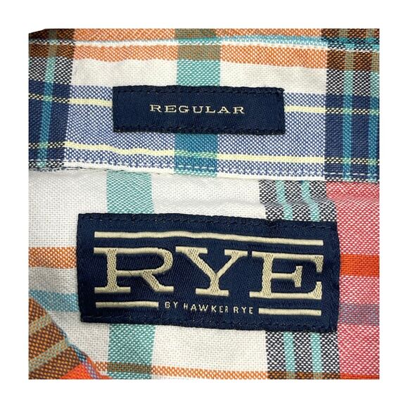 RYE by Hawker Rye Shirt Men's Large Multicolor Plaid Cotton Regular Button-Down - Picture 3 of 8